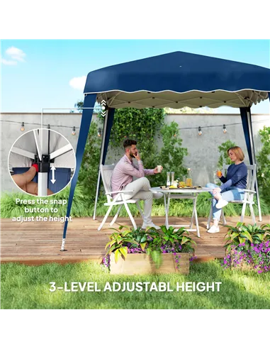 Outsunny 3 M x 3 M Base/ 2.5 M x 2.5 M Top Pop Up Gazebo, 2 Person Setup Instant with Carry Bag, Height Adjustable Slant Leg Par
