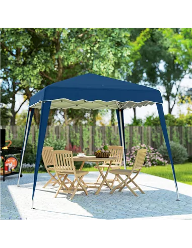 Outsunny 3 M x 3 M Base/ 2.5 M x 2.5 M Top Pop Up Gazebo, 2 Person Setup Instant with Carry Bag, Height Adjustable Slant Leg Par
