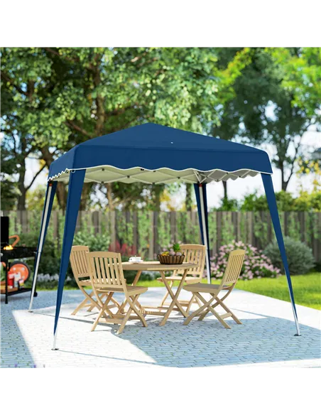 Outsunny 3 M x 3 M Base/ 2.5 M x 2.5 M Top Pop Up Gazebo, 2 Person Setup Instant with Carry Bag, Height Adjustable Slant Leg Par