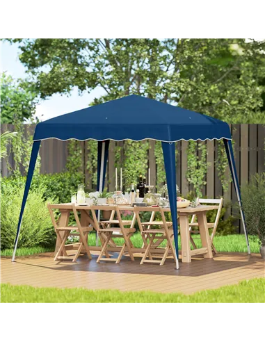 Outsunny 3 M x 3 M Base/ 2.5 M x 2.5 M Top Pop Up Gazebo, 2 Person Setup Instant with Carry Bag, Height Adjustable Slant Leg Par