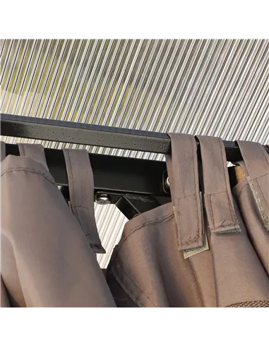 Outsunny 3 x 3(m) Hardtop Gazebo Canopy with Polycarbonate Roof, Steel & Aluminium Frame, Garden Pavilion with Mosquito Netting 