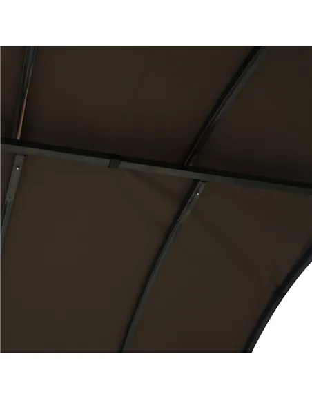 Outsunny Metal Smoking Gazebo Marquee Garden Patio BBQ Tent Grill Canopy Awning Shelter - Coffee