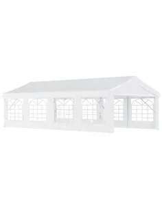 Outsunny 8m x 4m Garden Gazebo Marquee Party Tent Wedding Portable Garage Carport Event shelter Car Canopy Outdoor Heavy Duty St