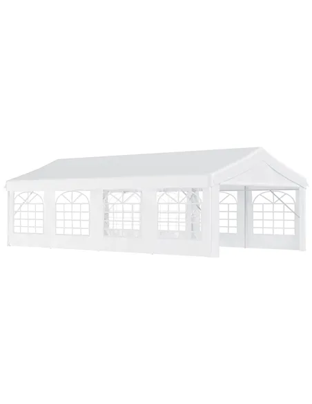 Outsunny 8m x 4m Garden Gazebo Marquee Party Tent Wedding Portable Garage Carport Event shelter Car Canopy Outdoor Heavy Duty St