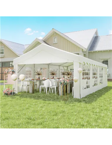 Outsunny 8m x 4m Garden Gazebo Marquee Party Tent Wedding Portable Garage Carport Event shelter Car Canopy Outdoor Heavy Duty St