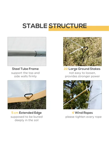 Outsunny 8m x 4m Garden Gazebo Marquee Party Tent Wedding Portable Garage Carport Event shelter Car Canopy Outdoor Heavy Duty St