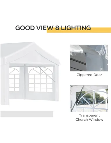 Outsunny 8m x 4m Garden Gazebo Marquee Party Tent Wedding Portable Garage Carport Event shelter Car Canopy Outdoor Heavy Duty St