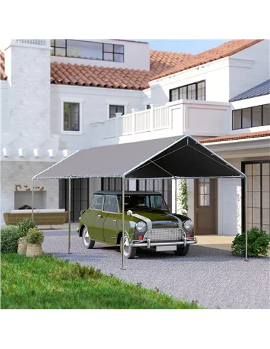 Outsunny 3 x 6m Heavy Duty Carport Garage Car Shelter Galvanized Steel Outdoor Open Canopy Tent Water UV Resistant Waterproof, G