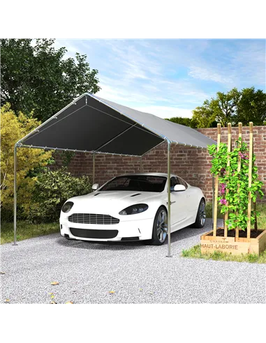 Outsunny 3 x 6m Heavy Duty Carport Garage Car Shelter Galvanized Steel Outdoor Open Canopy Tent Water UV Resistant Waterproof, G