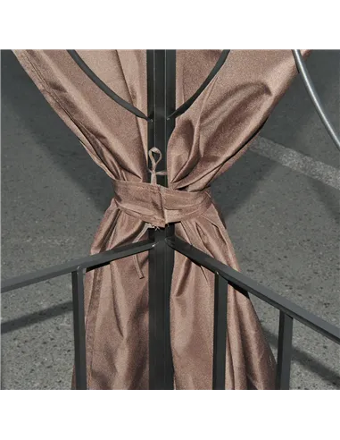 Outsunny 3 x 3 m Garden Gazebo Double Roof Marquee Patio Wedding Party Tent Canopy Shelter with Sidewalls (Brown)