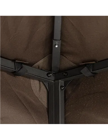 Outsunny 3x4m Gazebo Replacement Roof Canopy 2 Tier Top UV Cover Garden Patio Outdoor Sun Awning Shelters, Brown  (TOP COVER ONL