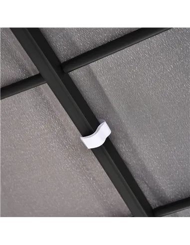 Outsunny 3x3m Freestanding Metal Wall Awning Canopy Grey