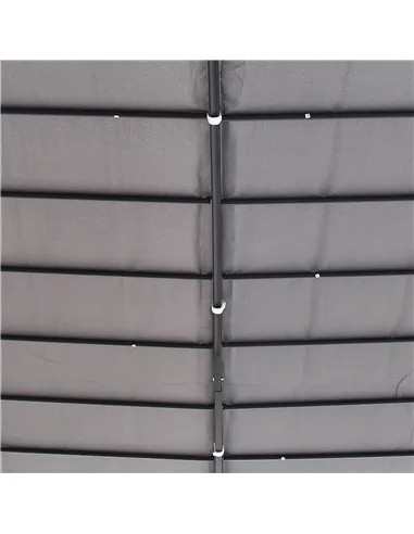 Outsunny 3x3m Freestanding Metal Wall Awning Canopy Grey