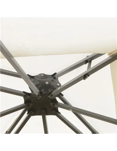 Outsunny 3 x 3m Outdoor Steel Gazebo with 2 Tier Roof, Garden Gazebo Patio Canopy Marquee Shelter with Decorative Steel Frame - 