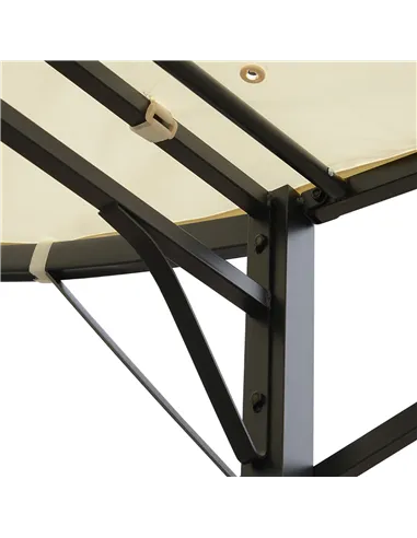 Outsunny 3 x 2.5m Patio Metal Gazebo Door Window Awning Wall Mount Canopy Outdoor Sunshade with Extended Shelter Cream White