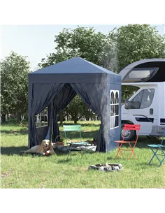 Outsunny 2 x 2 m Garden Pop Up Gazebo, Wedding Party Tent Marquee, Water Resistant Awning Canopy with Sidewalls, Windows, Carry  2