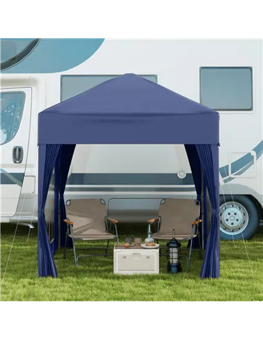 Outsunny 2 x 2 m Garden Pop Up Gazebo, Wedding Party Tent Marquee, Water Resistant Awning Canopy with Sidewalls, Windows, Carry 