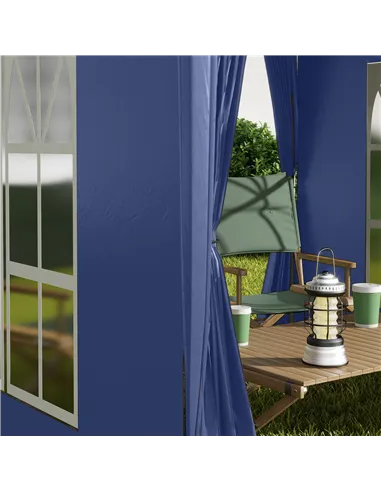 Outsunny 2 x 2 m Garden Pop Up Gazebo, Wedding Party Tent Marquee, Water Resistant Awning Canopy with Sidewalls, Windows, Carry 