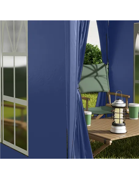 Outsunny 2 x 2 m Garden Pop Up Gazebo, Wedding Party Tent Marquee, Water Resistant Awning Canopy with Sidewalls, Windows, Carry 