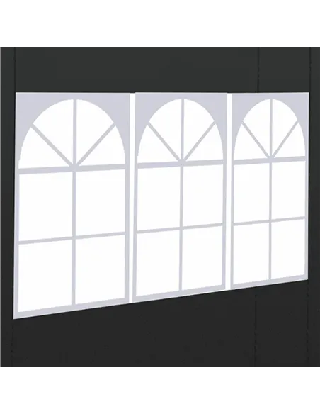 Outsunny 3 Meters Gazebo Replaceable Exchangeable Side Panel Wall Panels Walls With Window, Black