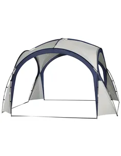 Outsunny Gazebo Party Tent, 3.5x3.5m-Cream/Blue