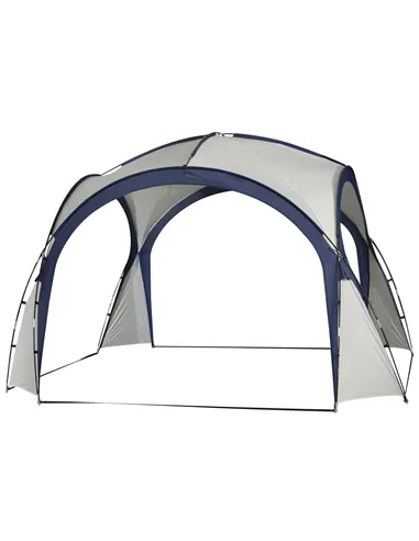Outsunny Gazebo Party Tent, 3.5x3.5m-Cream/Blue