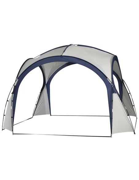 Outsunny Gazebo Party Tent, 3.5x3.5m-Cream/Blue