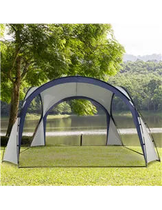 Outsunny Gazebo Party Tent, 3.5x3.5m-Cream/Blue 2