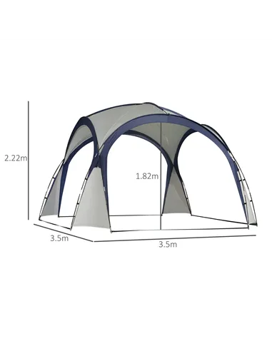 Outsunny Gazebo Party Tent, 3.5x3.5m-Cream/Blue