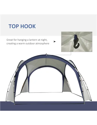 Outsunny Gazebo Party Tent, 3.5x3.5m-Cream/Blue