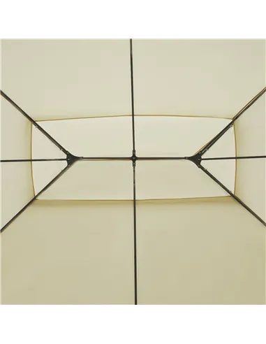 Outsunny 4m x 3(m)Garden Gazebo, Double Roof Outdoor Gazebo Canopy Shelter with Curtains, Solid Steel Frame for Lawn and Deck, B