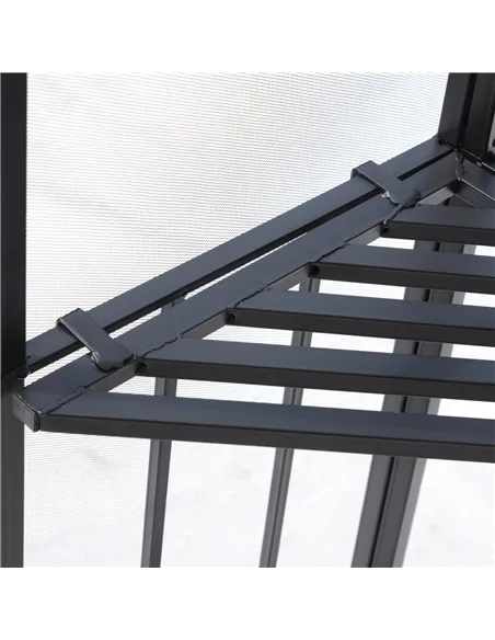 Outsunny 3(m) x 3(m) Garden Gazebo, Double Roof Outdoor Gazebo Canopy Shelter with Netting, Solid Steel Frame for Garden, Lawn, 