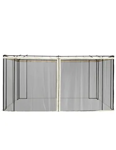 Outsunny 352 x 207cm Universal Replacement Mesh Sidewall Netting for Patio Gazebos and Canopy Tents, (Sidewall Only) Beige