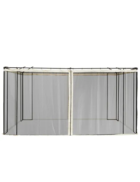 Outsunny 352 x 207cm Universal Replacement Mesh Sidewall Netting for Patio Gazebos and Canopy Tents, (Sidewall Only) Beige