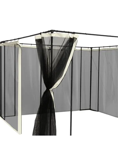 Outsunny 352 x 207cm Universal Replacement Mesh Sidewall Netting for Patio Gazebos and Canopy Tents, (Sidewall Only) Beige