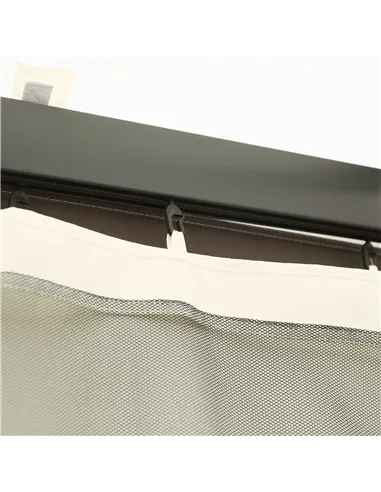 Outsunny 352 x 207cm Universal Replacement Mesh Sidewall Netting for Patio Gazebos and Canopy Tents, (Sidewall Only) Beige