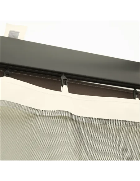 Outsunny 352 x 207cm Universal Replacement Mesh Sidewall Netting for Patio Gazebos and Canopy Tents, (Sidewall Only) Beige