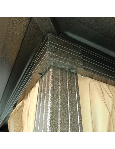 Outsunny 3 x 3(m) Metal Hardtop Gazebo, with Curtains and Accessories - Brown