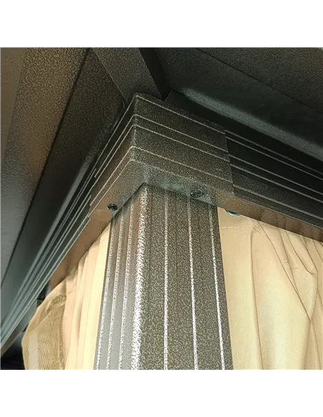 Outsunny 3 x 3(m) Metal Hardtop Gazebo, with Curtains and Accessories - Brown