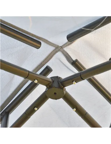 Outsunny 3 x 3 m Metal Gazebo, Garden Pavillion, Double Roof Outdoor Canopy Shelter with Mesh Sidewalls, Grey