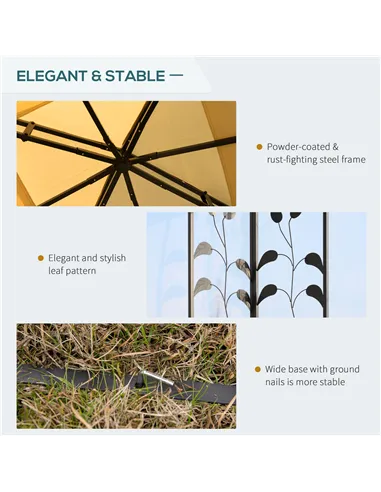 Outsunny 3(m) x 3(m) Garden Gazebo, Double Roof Outdoor Gazebo Canopy Shelter with Netting, Solid Steel Frame, for Garden, Lawn 