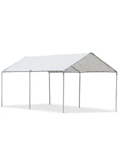 Outsunny 3 x 6m Heavy Duty Carport Garage Car Shelter Galvanized Steel Outdoor Open Canopy Tent Water UV Resistant Waterproof, W