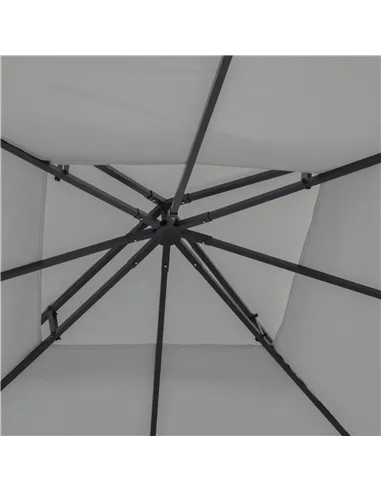 Outsunny 3(m) Gazebo Top Cover Double Tier Canopy Replacement Pavilion Roof Light Grey
