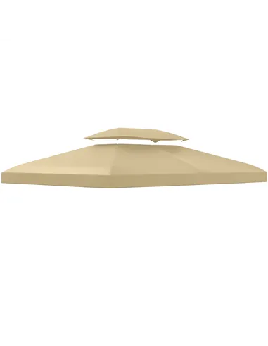 Outsunny Gazebo Roof Replacement, for 3 x 4m Frames - Cream