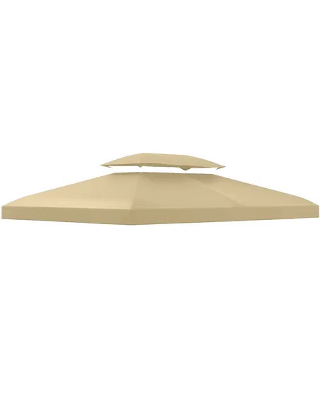 Outsunny Gazebo Roof Replacement, for 3 x 4m Frames - Cream