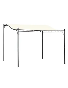 Outsunny 3x3 m Wall Mounted Garden Porch-Black/Cream White