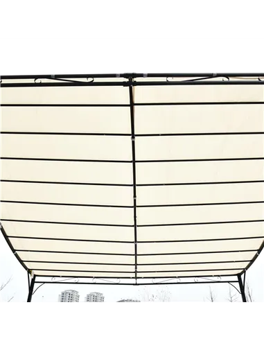 Outsunny 3x3 m Wall Mounted Garden Porch-Black/Cream White