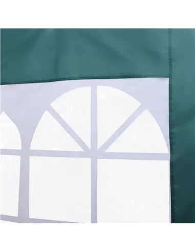 Outsunny 3 Meters Gazebo Replaceable Exchangeable Side Panel Wall Panels Walls With Window, Dark Green