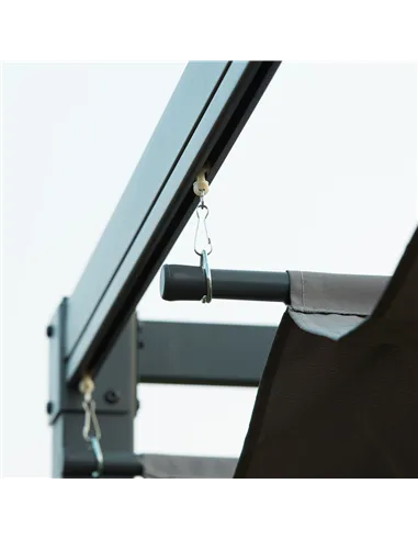 Outsunny 3 x 2m Metal Outdoor Pergola with Retractable Roof, Outdoor Gazebo Canopy Shelter with Drainage Holes for Garden, Patio