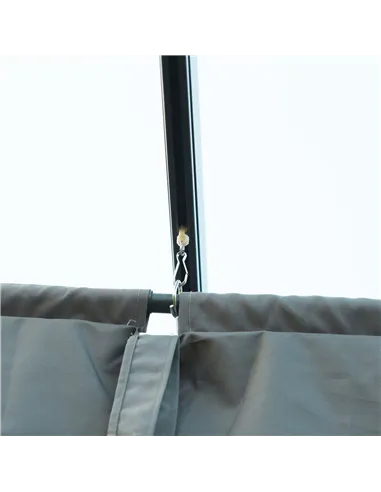 Outsunny 3 x 2m Metal Outdoor Pergola with Retractable Roof, Outdoor Gazebo Canopy Shelter with Drainage Holes for Garden, Patio